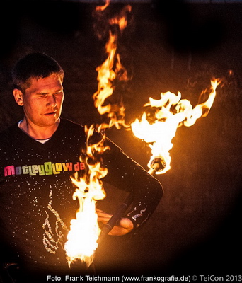 Feuerstab ballanciert