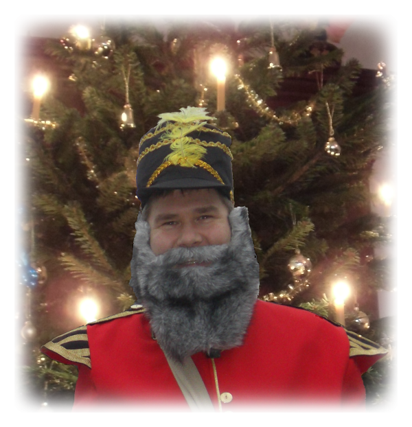 MotleyGlow Walk Act Nussknacker Portrai transparenter Rahmen mit Baum k